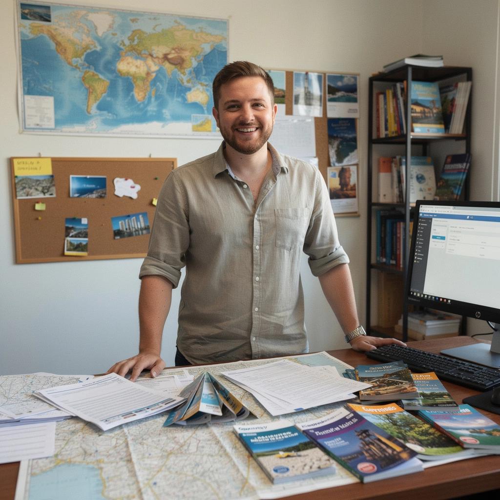 Przewodnik pokazujący uczestnikom plan dnia z atrakcjami do odwiedzenia