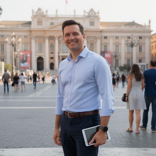 Szczęśliwa rodzina zwiedzająca lokalne atrakcje turystyczne w słoneczny dzień